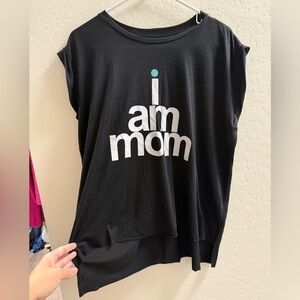 Black 'I Am Mom' Graphic Tee